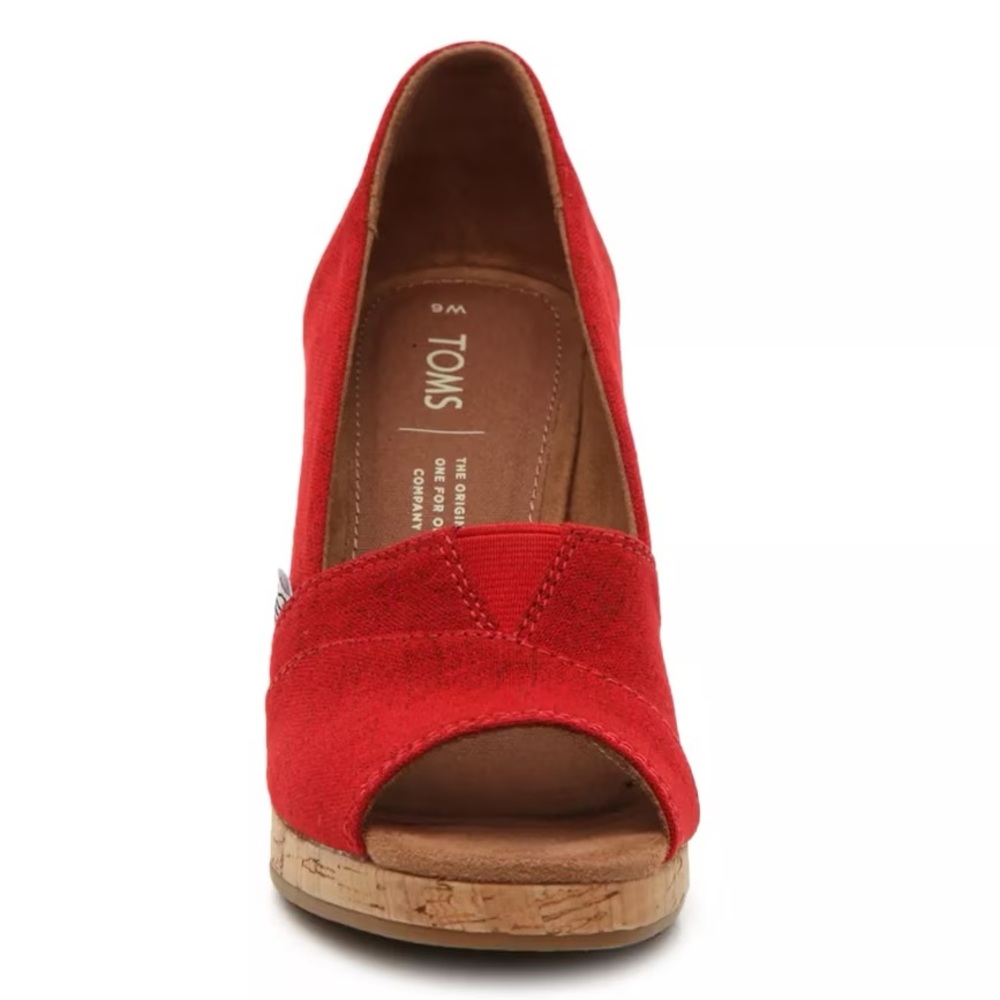 TOMS Classic Wedge Sandal Women’s Red - 8 - Picture 2 of 10